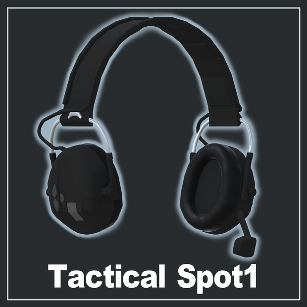 タクティカルヘッドセット『TacticalSpot1』(VRC想定3Dモデル)