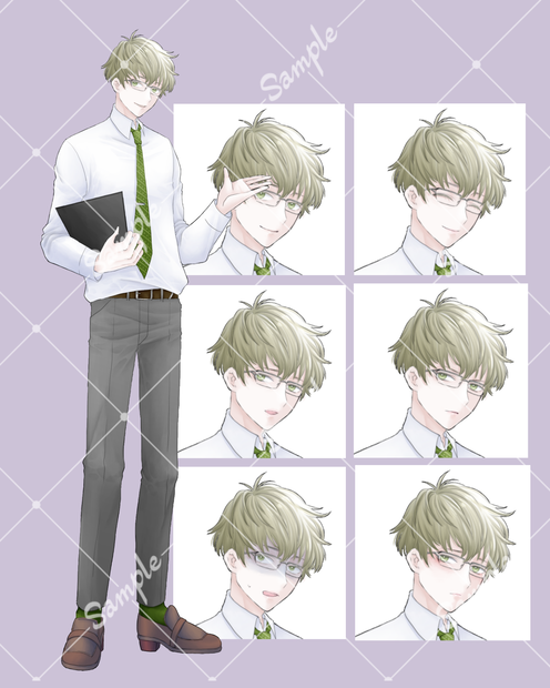 【無料あり】立ち絵素材・眼鏡男性01