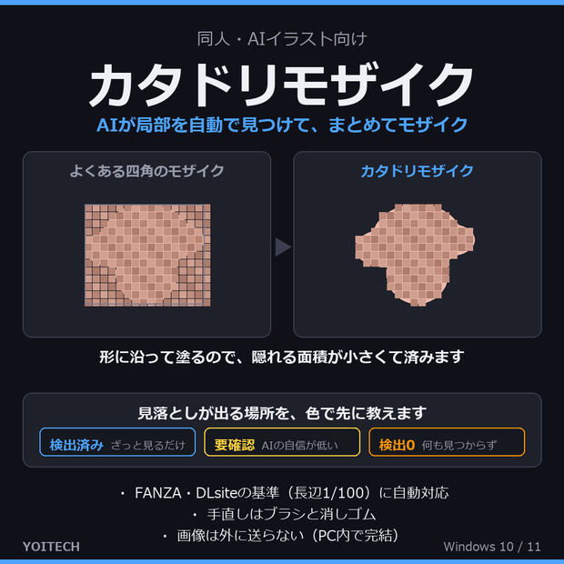 【自動モザイク】カタドリモザイク v1.0