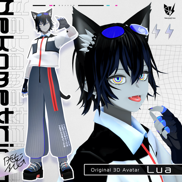 【VRM無料配布】オリジナル3Dアバター Lua #Nekometrica【VRoid】