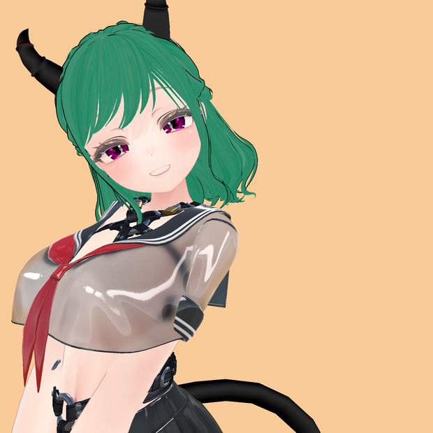 ❥・ Evil Bob Hair ⸜❤️⸝ (Tail and Horns)