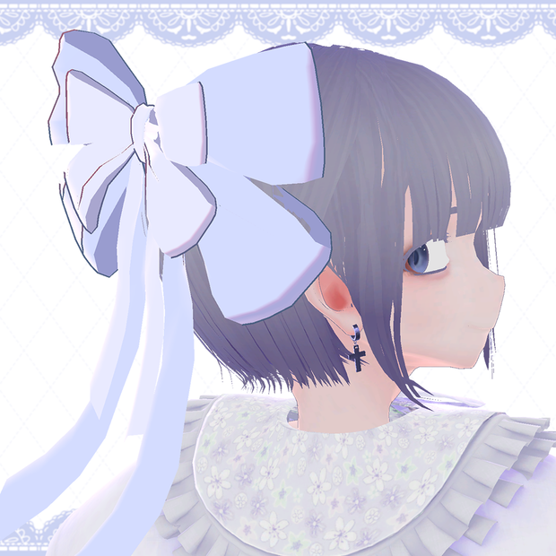 【無料3Dモデル】大きめリボン＆ジュエルアクセサリー