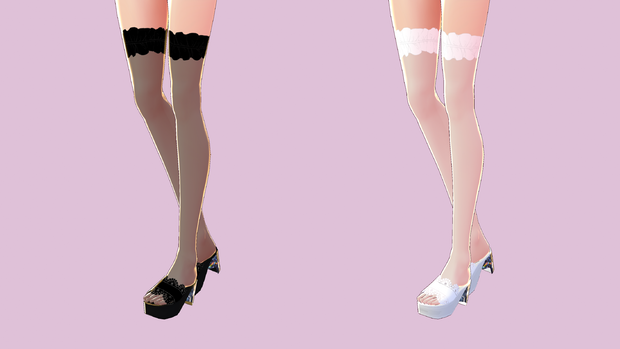 【VRoid  beta】ニーハイソックス ２色　knee high socks 2 colors