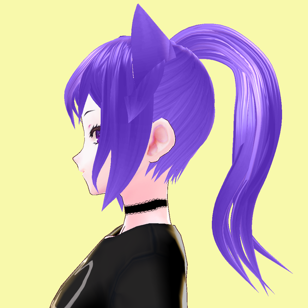 【VRoid beta】high pony tail with cat ears 猫耳ポニーテール 