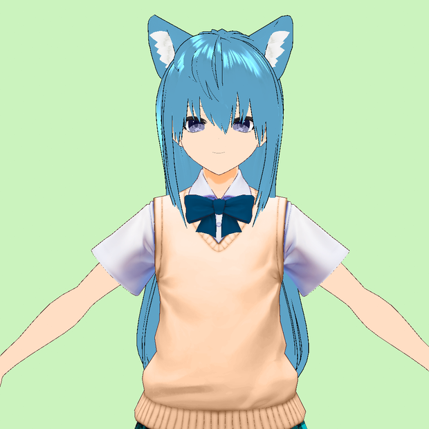 【VRoid beta】猫耳ロングヘア cat ears long hair preset ふわふわ fluffy