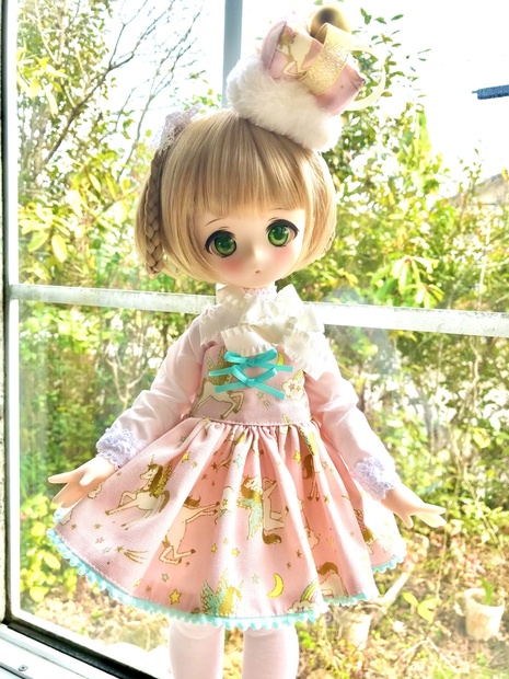 KUMAKO MDD MSD ドレス 衣装 40cm ピンク-