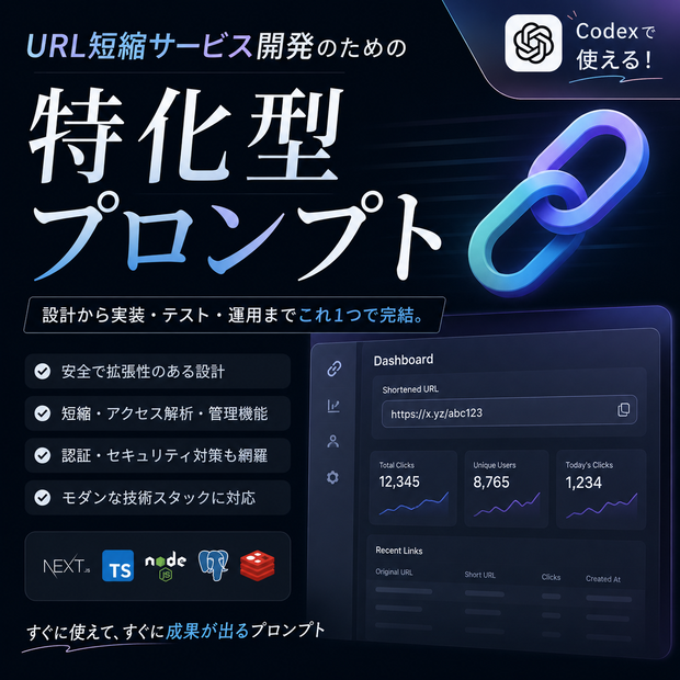 URL短縮サービス開発特化型プロンプト
