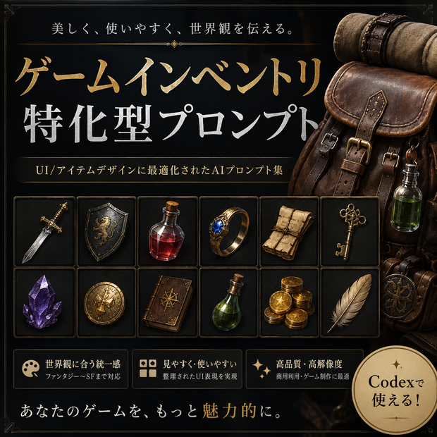 ゲームインベントリ特化型プロンプト