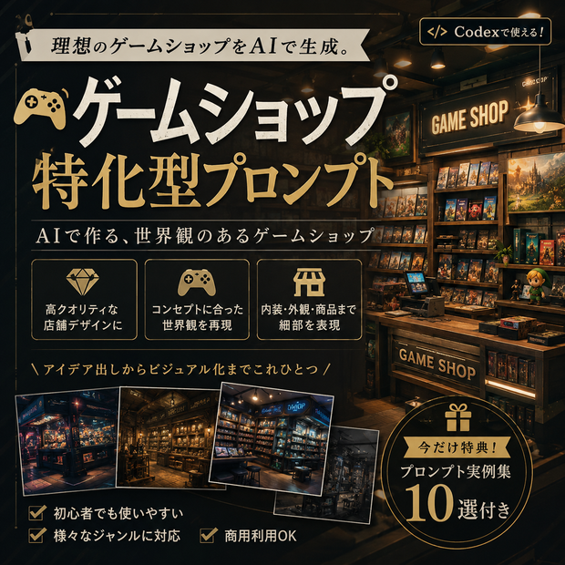ゲームショップ特化型プロンプト