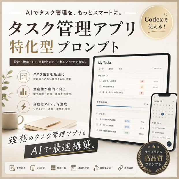 タスク管理アプリ特化型プロンプト