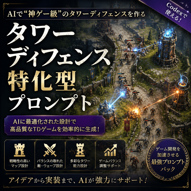 タワーディフェンス特化型プロンプト