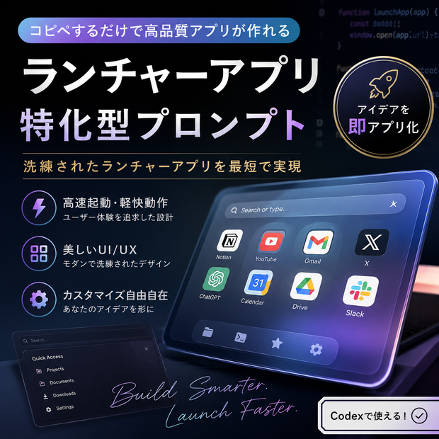 ランチャーアプリ特化型プロンプト