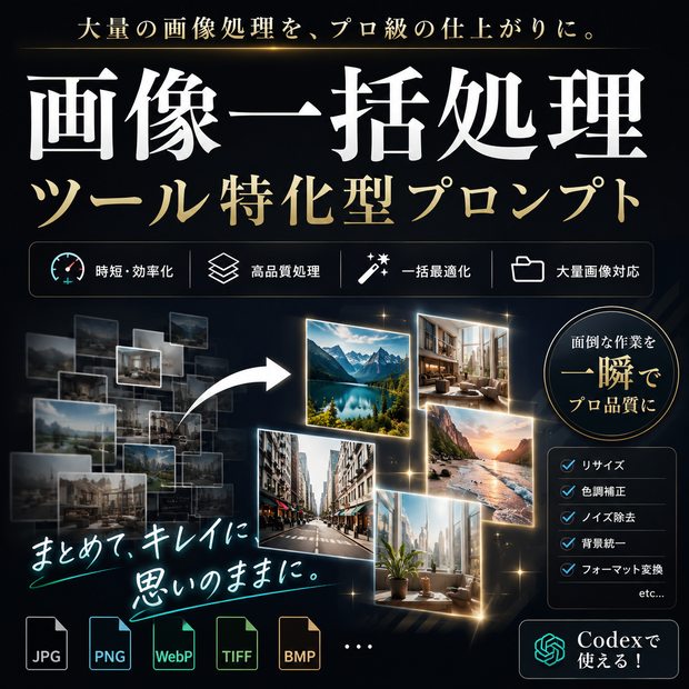 画像一括処理ツール特化型プロンプト