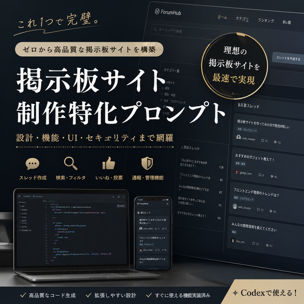 掲示板サイト制作特化型プロンプト