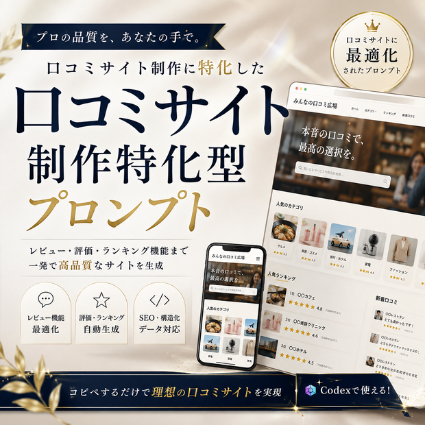 口コミサイト制作特化型プロンプト