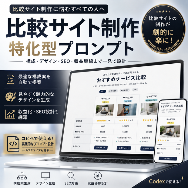 比較サイト制作特化型プロンプト