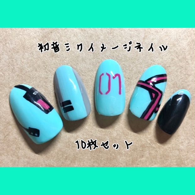 mikuページ ネイルチップ ボーカロイド】 初音ミクイメージ - ortensia-nail - BOOTH