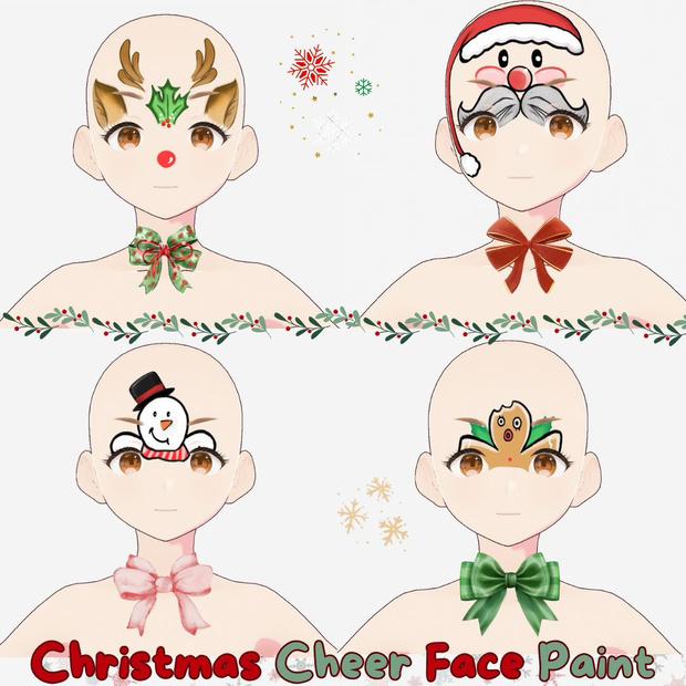 Christmas Cheer Face Paint/クリスマス チア フェイスペイント