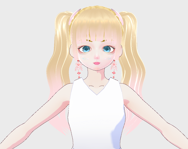 Vtuber vrm 3D Model virtual live Blonde girl