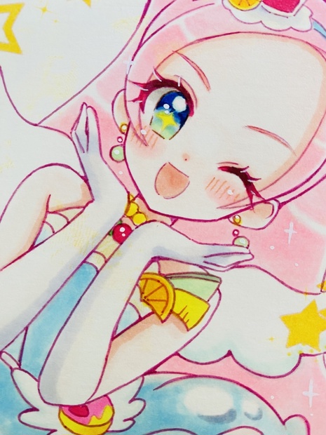 同人手描きイラスト プリキュア プリアラ キュアパルフェ - emichiko