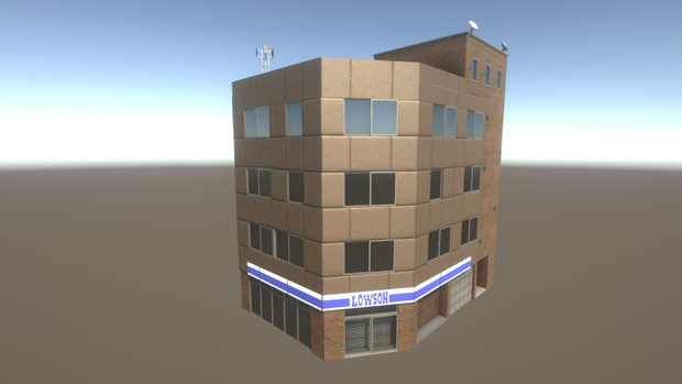 【無料Free】日本のビルセット04ユニティ用3Dモデル