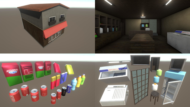 【無料Free】日本のビルセット06：商店 ユニティ用3Dモデル
