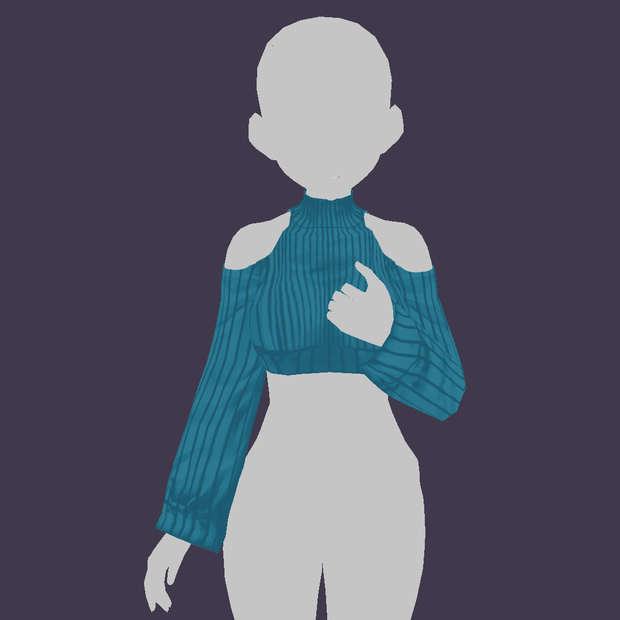 Vroid Cloth - Blue Short Sweater 💙