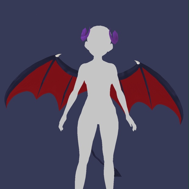 Vroid Preset Demon Wings,Tail and Horns Magatoro😈 Kitzoomer BOOTH