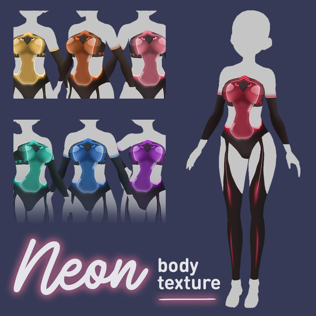 Body Neon Fantasy Vroid Body texture 