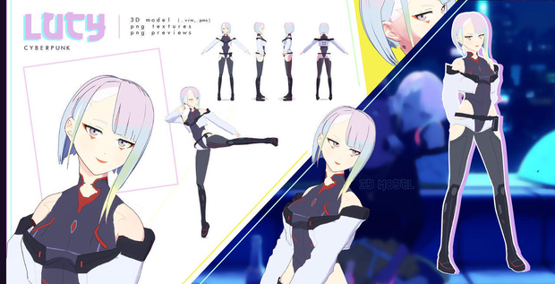 Lucy Cyberpunk - 3d model .vrm .pmx