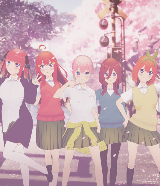 Pack Nakano Sisters - Five 3D models .vrm .pmx
