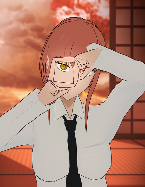 Makima 3d model - Chainsaw man .vrm and .pmx