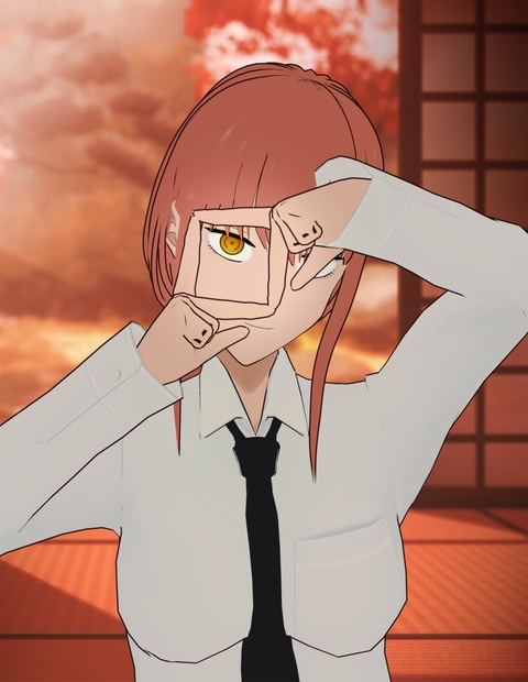 Makima 3d model - Chainsaw man .vrm and .pmx - Kitzoomer - BOOTH