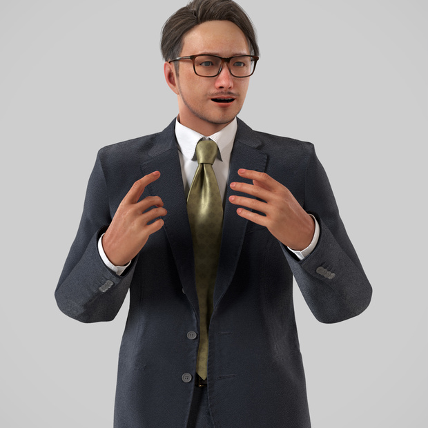 ビジネス男性3Dモデルver.2  B-MU2【UE5 / Blender / Cinema4D】モジュラーキャラクターシリーズ