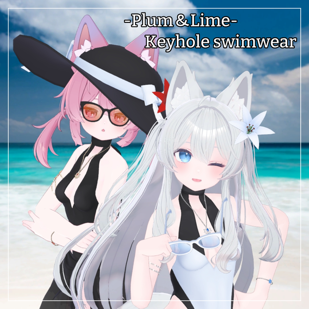 プラム＆ライム対応衣装【Keyhole swimwear】