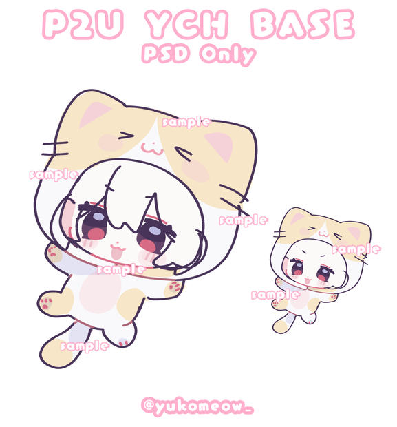 クリスマス 可愛い素体|商用利用OK |トレスChibi Girl Pose素材YCH base kawaii neko