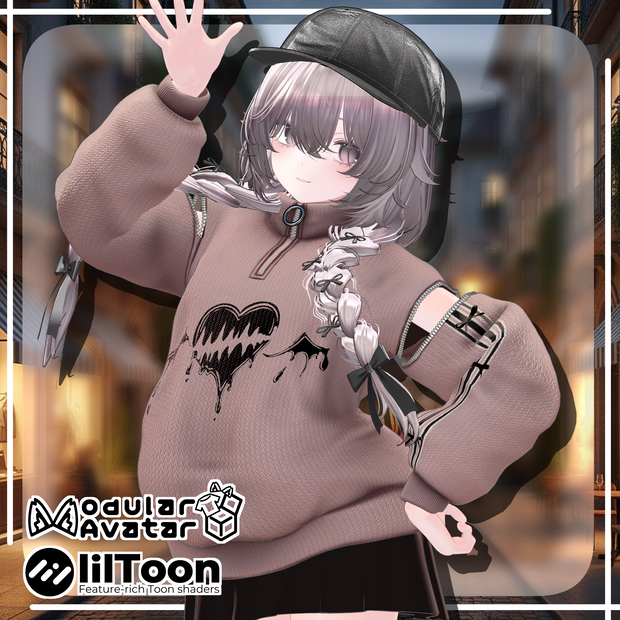 【複数アバター対応】Zip-Shoulder Casual