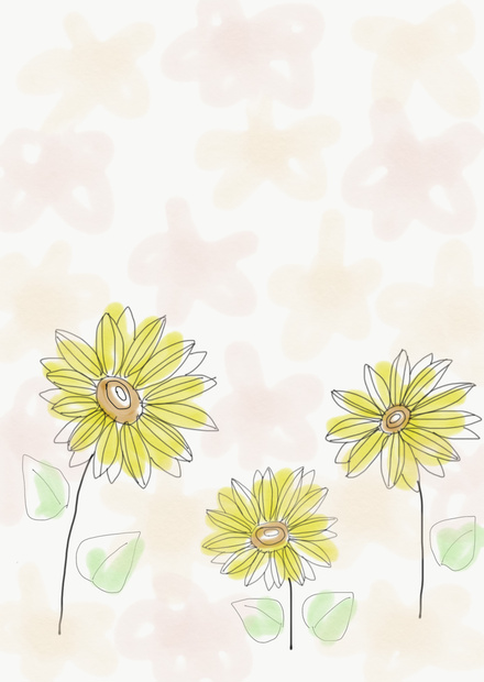 線画。花