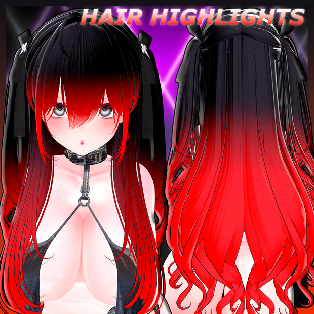 Lilith Two Side Twin Tail Hair Highlights Texture 【VRC Hair Texture - Glay Unknown】