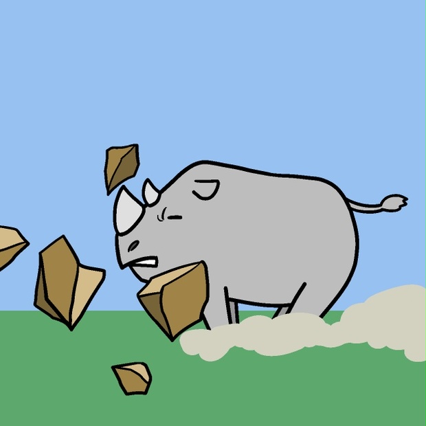 岩砕き突進サイGIFアニメ - 電卓商店BOOTH店 - BOOTH