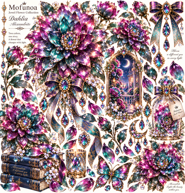 Mofunoa PAPER COLLECTION｜MYSTÈRE - Jewel Flower Collection - 5枚セット