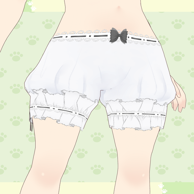 【Vroid】かぼちゃパンツ/ドロワーズ(色変更可能) Puffy Bloomers/Drawers Color Changeable