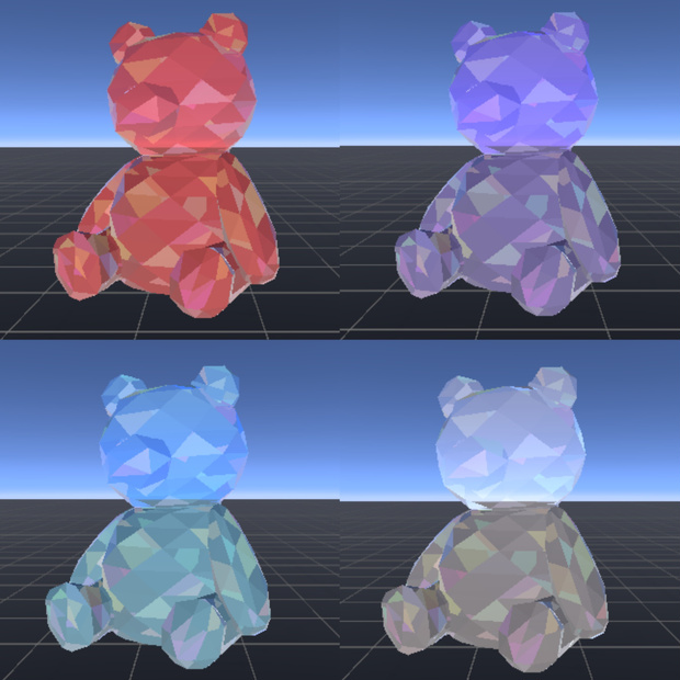【FBX】【blender】クリスタルくまさん【unityパッケージ】