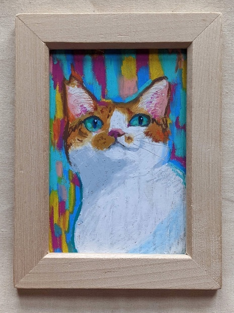 シャム猫 アクリル画 現代アート 原画 絵画 アート 猫 ドローイング - 絵画