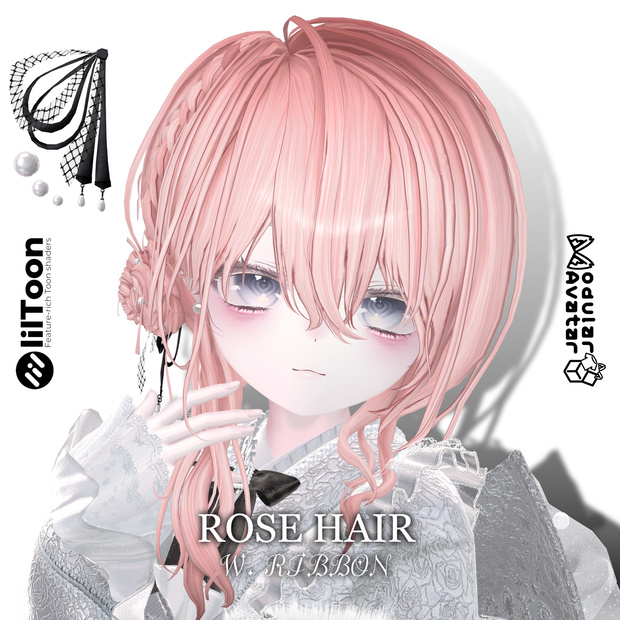 🌹<17 Avatar>Rose hair & Pearl Accessory Set🌹