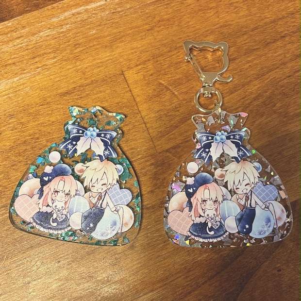 メグえもん様NO.498☆リメイク☆ぷっくりハートキーホルダー4個セット