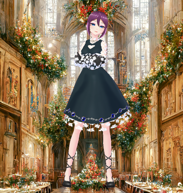 パーティドレスの貴婦人