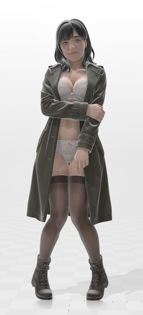 リアル人物3Dスキャンモデル / 3Dデータ (.glb)[F1732] 