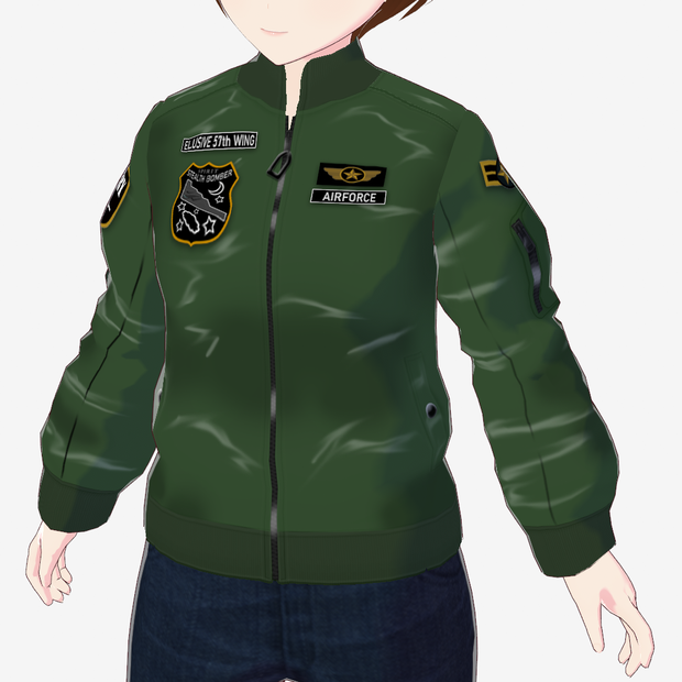 ミリタリーカラーのフライトジャケット