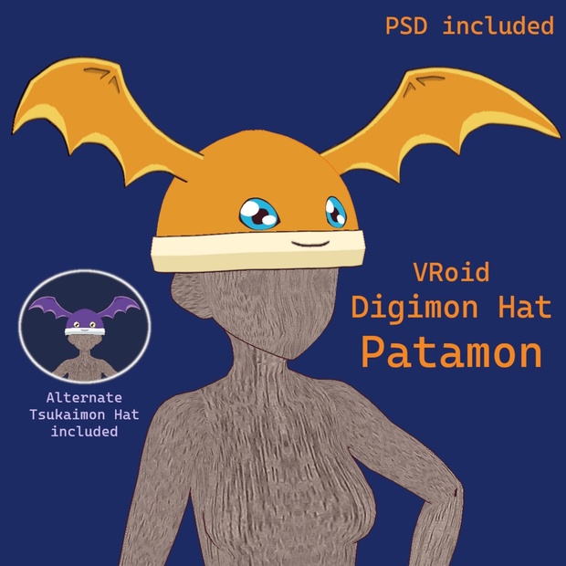 Hatmon Digimon VRoid Digimon Hat Patamon - MelodyCrystel's Carton - BOOTH